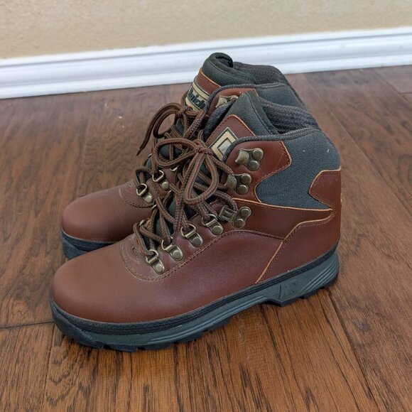 VTG Raichle Hiking Boots Steel Toe Swiss Tech Mountaineering Maroon Men\'s 7.5